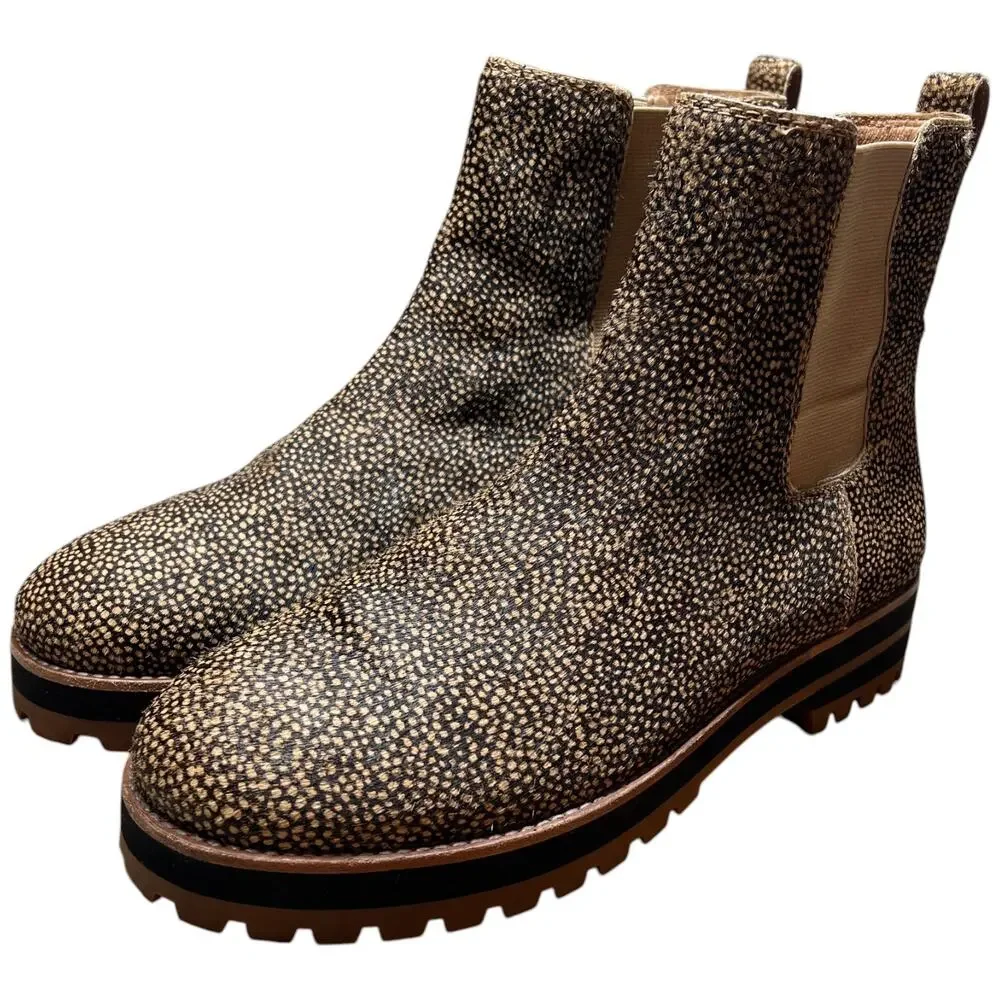 MADEWELL The Ivy Chelsea Women's Size 9.5 Boot Mini Dot Calf Hair Lug Sole MA427